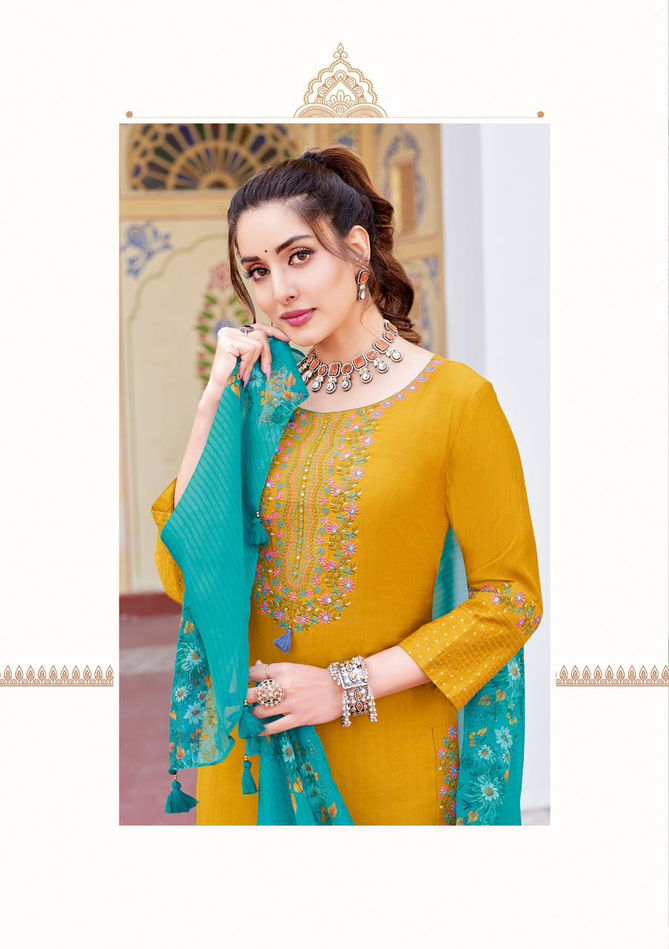 Saarika By Wooglee Viscose Weaving Embroidery Kurti With Bottom Dupatta Wholesale Shop In Surat